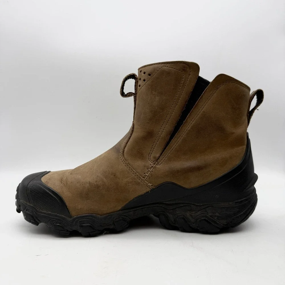 Oboz Men's Waterproof Insulated Slip-On Leather Chelsea Boots Brown/Black 9